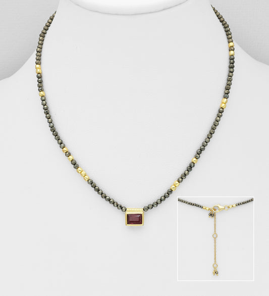 Ruby and Pyrite,Necklace