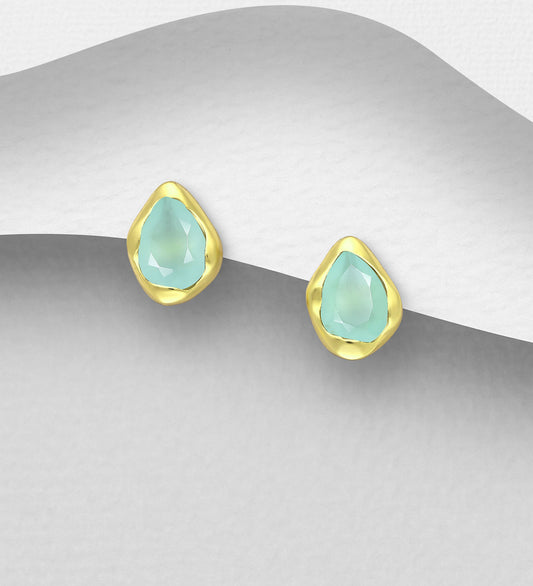 Aqua Chalcedony Earrings